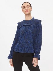 JDY Bluzka 15308129 Granatowy Regular Fit. Niebieskie bluzki JDY, s, bez wzorów, z syntetyku, bez kołnierzyka, bez ramiączek. Za 69.99 zł.