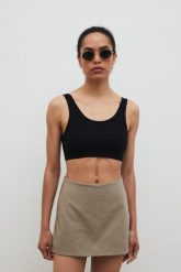 Spódnico spodenki z lnem w kolorze CAPPUCCINO - MOVE-M. Spódnice Marsala, na imprezę, m, bez wzorów, z bawełny, eleganckie. Za 229.90 zł.