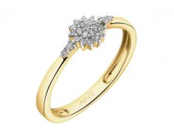 Pierścionek z żółtego złota z diamentami - 0,10 ct - próba 585. Żółte pierścionki Apart, z diamentem, złote. Za 1,859.00 zł.