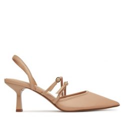 Sandały Aldo. Brązowe sandały Aldo, bez wzorów, bez obcasa, na szpilce, bez zapięcia. Za 379.99 zł.