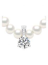 Pearline Naszyjnik z perłami i cyrkonią - dł. 42 cm rozmiar: onesize. Białe naszyjniki Pearline, z cyrkonią, srebrne. Za 382.99 zł.