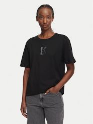 Karl Lagerfeld Jeans T-Shirt B3W17018 Czarny Regular Fit. Czarne t-shirty Karl Lagerfeld Jeans, m, bez wzorów, z bawełny, bez kołnierzyka, bez ramiączek. Za 219.99 zł.