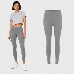 LEGGINSY DAMSKIE 4F DZIANINOWE SPORTOWE TTIGF063 XS KOLOR SZARY. Szare legginsy 4f, xs, bez wzorów, z bawełny, długie. Za 99.99 zł.