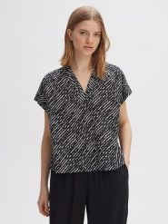 OPUS Bluzka w kolorze czarnym rozmiar: 36. Czarne bluzki Opus, bez wzorów, z bawełny, bez kołnierzyka, bez ramiączek. Za 121.99 zł.