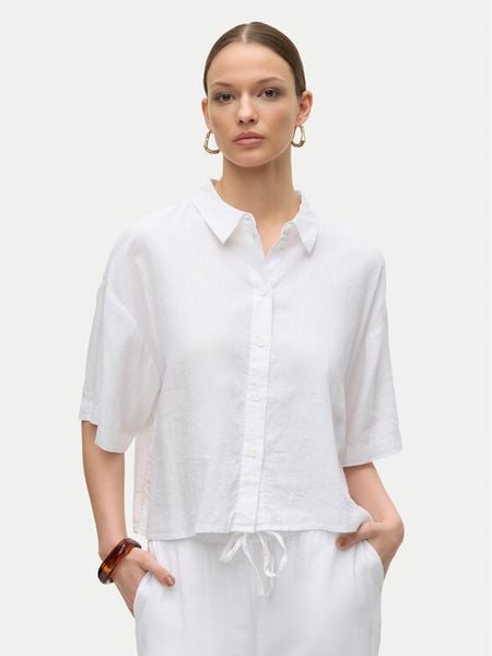 Vero Moda Koszula Linn 10306820 Biały Relaxed Fit. Białe koszule Vero Moda, s, bez wzorów, ze lnu, bez kołnierzyka, bez ramiączek. Za 116.99 zł.