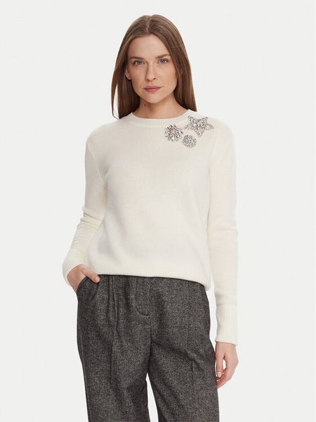 KAOS Sweter RI1KT022 Écru Regular Fit. Swetry KAOS, m, bez wzorów, z wełny, bez ramiączek. Za 749.99 zł.