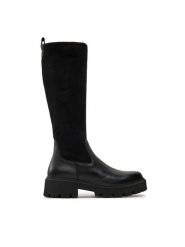 Caprice Kozaki 9-26509-43 Czarny. Czarne kozaki Caprice, ze skóry, bez obcasa, na płaskiej podeszwie, bez zapięcia. Za 599.99 zł.