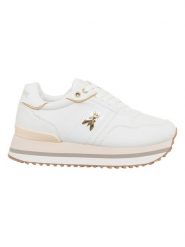 Patrizia Pepe Skórzane sneakersy w kolorze biało-jasnoróżowym rozmiar: 39. Białe trampki Patrizia Pepe, bez wzorów, bez zapięcia. Za 396.24 zł.