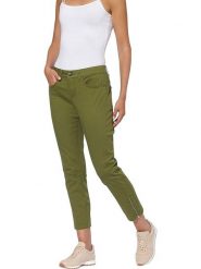Heine Spodnie chino w kolorze khaki rozmiar: 44. Brązowe spodnie materiałowe Heine, bez wzorów. Za 101.23 zł.