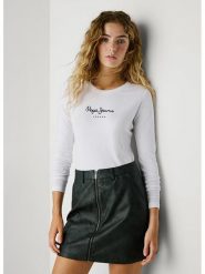 Pepe Jeans Koszulka "New Virginia" w kolorze białym rozmiar: XS. Białe bluzki Pepe Jeans, xs, bez wzorów, z jeansu, bez kołnierzyka, bez ramiączek. Za 131.12 zł.