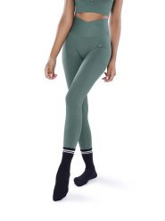 Athleas Legginsy sportowe "Samira" w kolorze khaki rozmiar: M/L. Brązowe legginsy Athleas, l, bez wzorów, z materiału, z podwyższonym stanem. Za 173.99 zł.