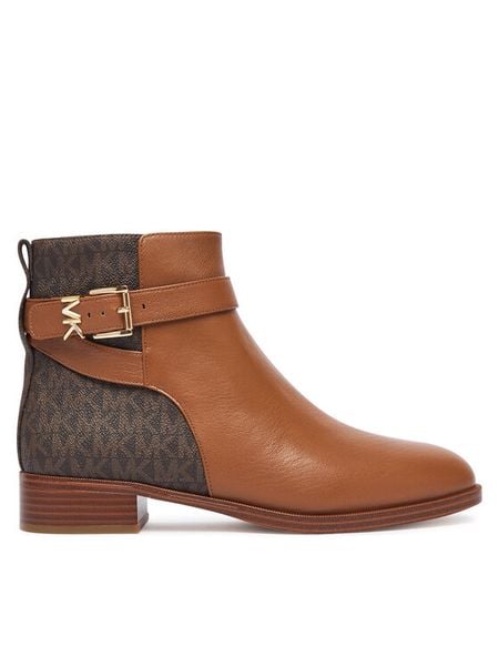 MICHAEL Michael Kors Botki Rachel 40T6RCFE6L Brązowy. Brązowe botki MICHAEL Michael Kors, bez wzorów, ze skóry, bez obcasa, na płaskiej podeszwie, bez zapięcia. Za 1,019.00 zł.
