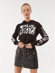 Versace Jeans Couture Bluza 75HAIT16 Czarny Regular Fit. Czarne bluzy Versace Jeans Couture, s, bez wzorów, z bawełny, bez kaptura. Za 569.99 zł.