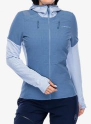 Bluza z kapturem damska La Sportiva Session Tech Hoody. Niebieskie bluzy sportowe La Sportiva, l, bez wzorów, z materiału, z kapturem. Za 522.49 zł.