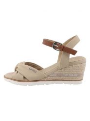 Tom Tailor Sandały w kolorze beżowym na koturnie rozmiar: 37. Brązowe sandały Tom Tailor, bez wzorów, z otwartym noskiem, bez obcasa, na koturnie, bez zapięcia. Za 130.99 zł.