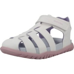 Sandały GEOX B SANDAL FUSBETTO GI Biały. Białe sandały Geox, bez wzorów, z syntetyku, sportowe, bez obcasa, bez zapięcia. Za 190.99 zł.