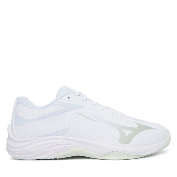 Buty halowe Mizuno. Białe obuwie sportowe Mizuno, bez zapięcia. Za 389.99 zł.