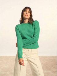 Just Cashmere Kaszmirowy sweter "Avana" w kolorze zielonym rozmiar: L. Zielone swetry Just Cashmere, l, bez wzorów, z kaszmiru, bez ramiączek. Za 441.95 zł.