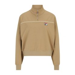 Bluza damska FILA Liebau Aop Half Zip. Brązowe bluzy Fila, l, bez wzorów, bez kaptura. Za 199.99 zł.