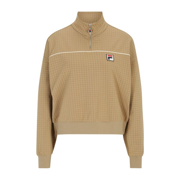 Bluza damska FILA Liebau Aop Half Zip. Brązowe bluzy Fila, l, bez wzorów, bez kaptura. Za 199.99 zł.