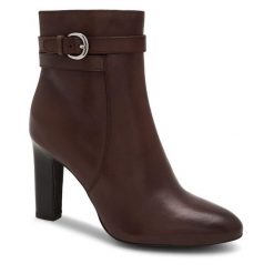 Botki Gino Rossi. Brązowe botki Gino Rossi, bez wzorów, bez obcasa, na słupku, bez zapięcia. Za 399.99 zł.