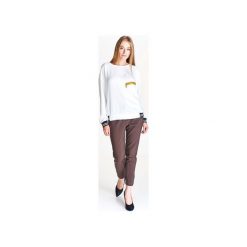 Bluzka oversize ze ściągaczami i złotym zamkiem. Brązowe bluzki Bird, m, bez wzorów, bez kołnierzyka, bez ramiączek. Za 339.00 zł.