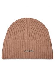 Calvin Klein Czapka Ck Must Logo Beanie K60K611401 Fioletowy. Fioletowe czapki Calvin Klein, bez wzorów, z materiału. Za 239.99 zł.