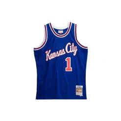 Koszulka Kansas City Kings Swingman Nate Archibald 1975/76. Niebieskie bluzki Mitchell & Ness, bez wzorów, sportowe, bez kołnierzyka, bez ramiączek. Za 513.50 zł.