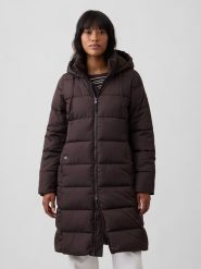 GAP Płaszcz zimowy w kolorze ciemnobrązowym rozmiar: XL. Brązowe płaszcze GAP, na zimę, xl, bez wzorów, z puchu, bez kaptura. Za 259.95 zł.
