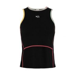 Damski tank top Kari Traa Linnea. Czarne topy Kari Traa, bez wzorów, bez kołnierzyka, bez ramiączek. Za 270.00 zł.