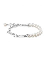 Thomas Sabo Srebrna bransoletka z perłami rozmiar: onesize. Szare bransoletki Thomas Sabo, z perłą, srebrne. Za 459.95 zł.