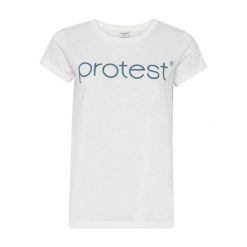 Klasyczna koszulka damska Protest. Białe bluzki Protest, bez wzorów, bez ramiączek. Za 144.00 zł.