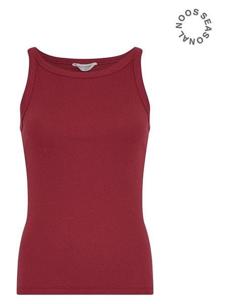 MOSS COPENHAGEN Top w kolorze czerwonym rozmiar: L/XL. Czerwone topy Moss Copenhagen, l, bez wzorów, bez kołnierzyka, bez ramiączek. Za 90.95 zł.