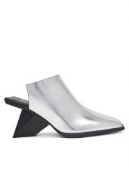 United Nude Klapki Rockit Mule III 1104214116 Srebrny. Szare klapki United Nude, bez wzorów, ze skóry, bez obcasa. Za 1,339.00 zł.