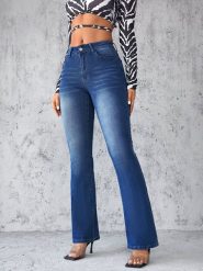 Tazga Dżinsy - Flare fit - w kolorze niebieskim rozmiar: 34. Niebieskie jeansy Tazga, bez wzorów, z podwyższonym stanem. Za 139.95 zł.