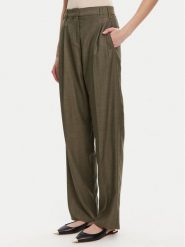 Marella Spodnie materiałowe Hull 2523136161 Khaki Loose Fit. Brązowe spodnie materiałowe Marella, bez wzorów, z materiału. Za 1,079.00 zł.