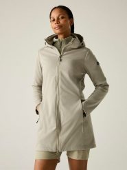 Regatta Płaszcz softshellowy "Carisbrooke" w kolorze beżowym rozmiar: 42. Brązowe kurtki sportowe Regatta, m, bez wzorów, bez kaptura, outdoorowe. Za 199.49 zł.