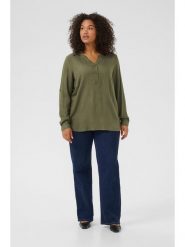 KAFFE curve Bluzka w kolorze khaki rozmiar: 46. Brązowe bluzki KAFFE curve, bez wzorów, z wiskozy, bez kołnierzyka, bez ramiączek. Za 104.99 zł.