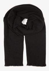 Czarny Casualowy Szalik z Wełną i Wiskozą Batisha. Czarne szaliki Renee, na jesień, bez wzorów, z jeansu, eleganckie. Za 59.99 zł.