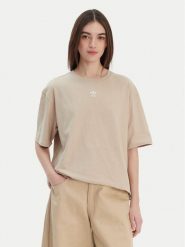 Adidas T-Shirt Essentials Boyfriend KD1368 Beżowy Oversize. Brązowe t-shirty Adidas, xl, bez wzorów, z bawełny, bez kołnierzyka, bez ramiączek. Za 109.99 zł.