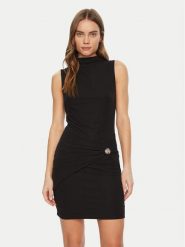 Guess Sukienka koktajlowa W5RK24 KAQL2 Czarny Regular Fit. Czarne sukienki Guess, xl, z aplikacjami, z syntetyku, wizytowe, bez kołnierzyka, bez ramiączek. Za 239.99 zł.