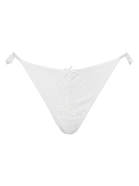 Hunkemöller Stringi Posie 302401 Biały. Białe stringi Hunkemöller, bez wzorów, z syntetyku. Za 49.99 zł.