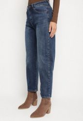 Niebieskie Jeansy Mom Fit z Wysokim Stanem i Domieszką Wiskozy Atavite. Niebieskie jeansy Born2be, na co dzień, l, bez wzorów, z jeansu, z podwyższonym stanem. Za 109.99 zł.