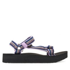 Sandały Teva. Niebieskie sandały Teva, bez wzorów, bez obcasa, na płaskiej podeszwie, bez zapięcia. Za 379.99 zł.