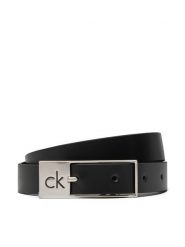 Calvin Klein Pasek Damski Ck Cut Square Buckle 2.0 K60K613155 Czarny. Czarne paski Calvin Klein, bez wzorów, ze skóry. Za 119.99 zł.