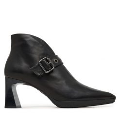 Botki Hispanitas. Czarne botki Hispanitas, bez wzorów, bez obcasa, na słupku, bez zapięcia. Za 749.99 zł.