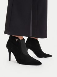 MEXX Botki EO-CD24-204H-3 Czarny. Czarne botki Mexx, bez wzorów, ze skóry, bez obcasa, na szpilce, bez zapięcia. Za 399.99 zł.