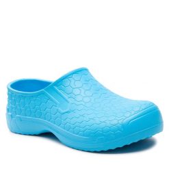 Klapki Dry Walker. Niebieskie klapki Dry Walker, bez wzorów, bez obcasa. Za 59.99 zł.