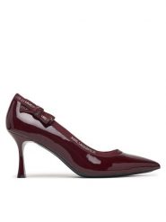 KARL LAGERFELD Szpilki Sienna KL32708R Bordowy. Czerwone szpilki KARL LAGERFELD, bez wzorów, z lakierowanej skóry, bez obcasa, na szpilce, bez zapięcia. Za 814.99 zł.