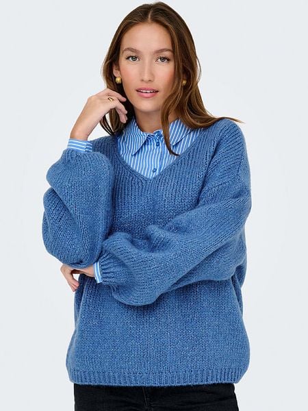 JDY Sweter "Dydinea" w kolorze niebieskim rozmiar: S. Niebieskie swetry JDY, s, bez wzorów, bez ramiączek. Za 134.84 zł.